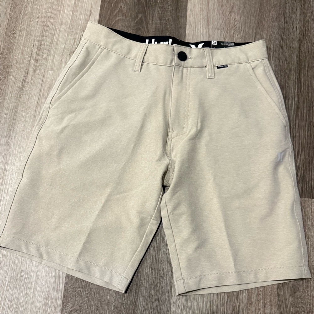NWT Hurley All Terrain Space Dye Hybrid 9" Shorts Mens Size 28 Walkshorts Beige